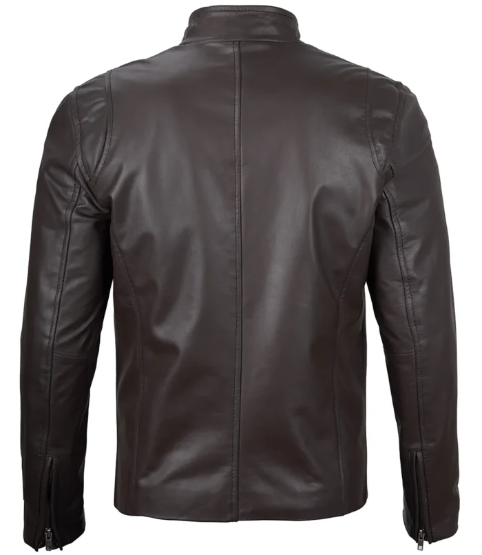 clinton mens dark brown cafe racer