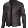mens clinton dark brown cafe racer jacket